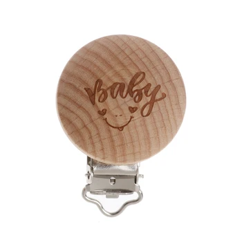 

Wood Baby Pacifier Clip Soother Clasps Wooden Pacifier Holder