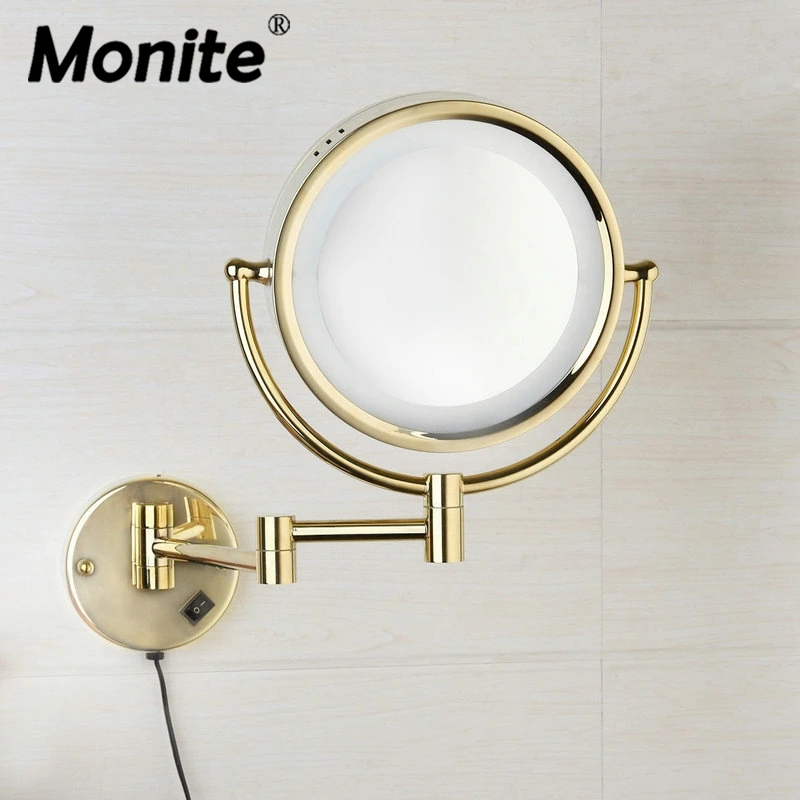Monite Bathroom Mirrors Luxury Golden Bath Mirrors Stainless Steel