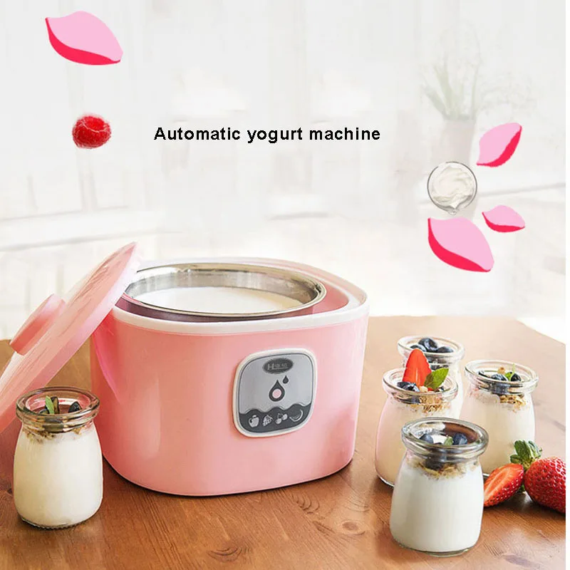 Kbxstart 220V Электрический автоматический изготовитель йогурта машина Yoghurt DIY инструмент многофункциональная машина для йогурта из нержавеющей стали 1л