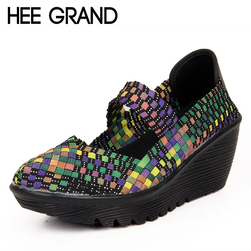 HEE GRAND Casual Platform Shoes Woman Summer Creepers Slip On Mary