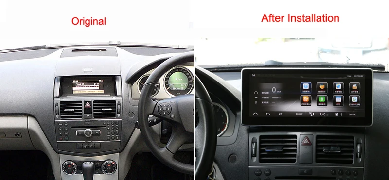 Excellent 10.25inch touch screen android 8.0 car dvd player for Mercedes benz C CLASS W204 C180 C200 S204 CAR gps audio wifi 5