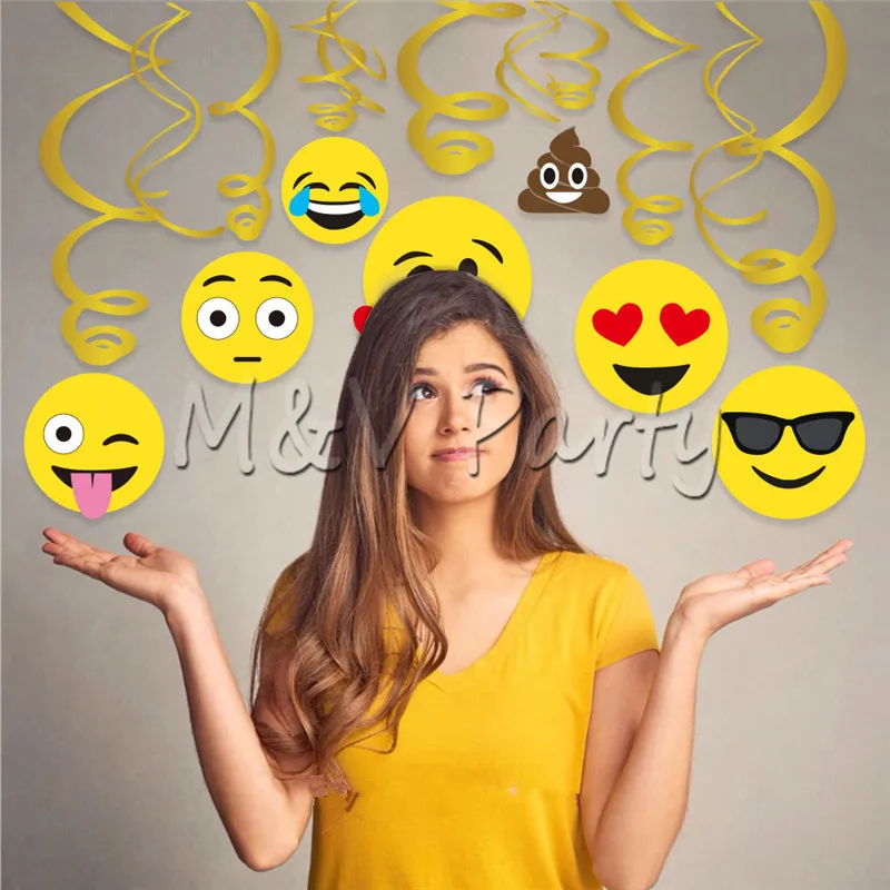 30 шт./компл. Emoji висит вихрем смайлик посылка рождения украшение новогодних