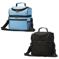 2 Compart мужская сумка для ланча на молнии сумка для пикника, используемая в школе для работы для мужчин и женщин