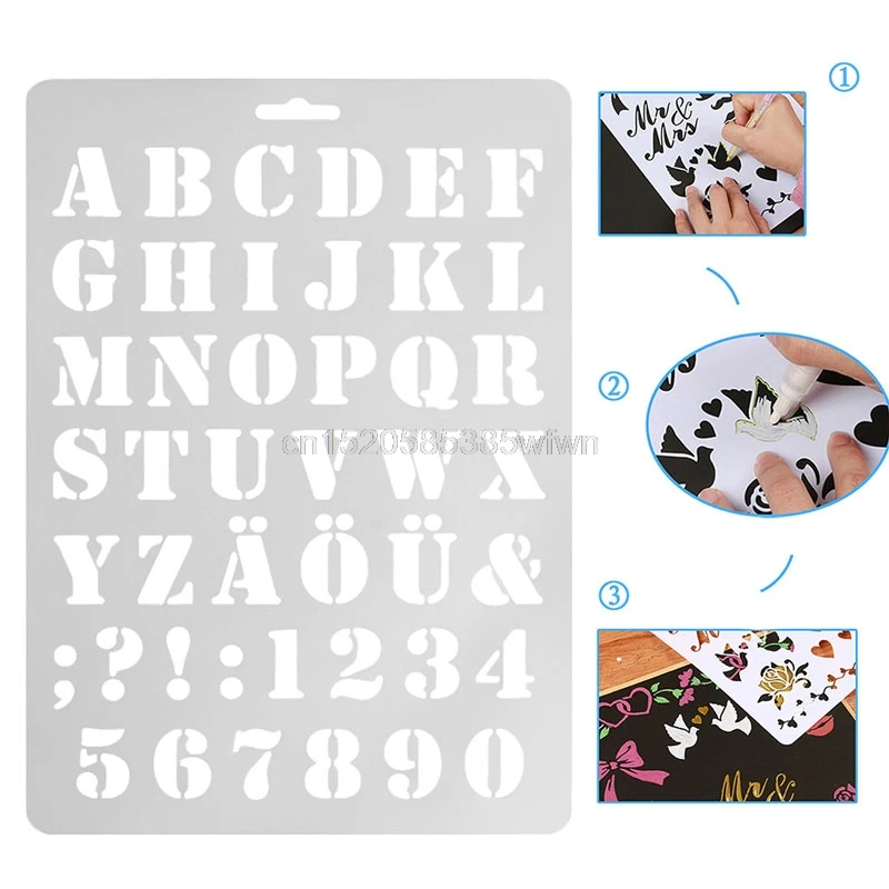 

2017 Letter Alphabet Number Layering Stencils Wall Painting Scrapbooking Stamps Album #HC6U# Drop shipping