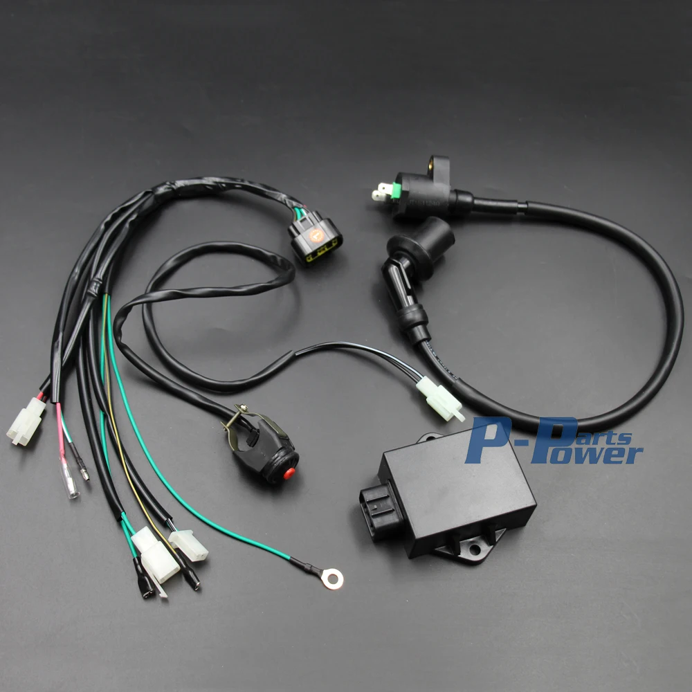 Complete Wire Wiring Harness Wiring Loom CDI COIL KILL SWITCH kits for LIFAN W150cc ZHONGSHEN