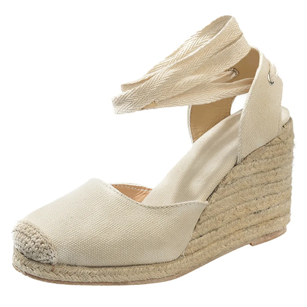 

celan knoei(celan knoei) Women Spring Casual Wedge Cross Strap High Heel Platform Pump Shoes sandals Chaussures femme#g10