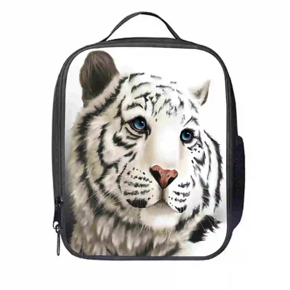 Bolsa de Tigre Almoço Personalizado Mulheres Homens Adolescentes Meninos Meninas Garoto Escola Tote Caixa Térmica Cooler Duplas Cão