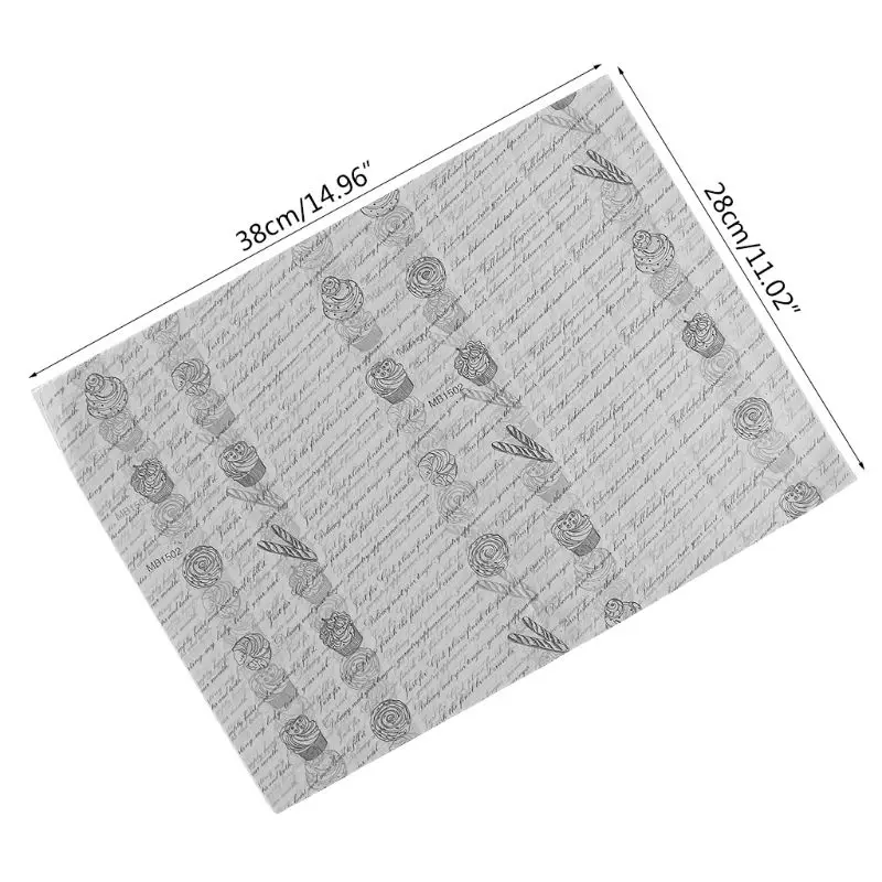VFGTERTE 50 шт. пищевая Вощеная Бумага класс смазка обертки для еды оберточная бумага Кухня барбекю масло абсорбционная бумага