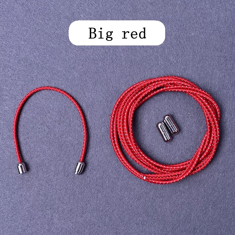 Big red 1 пара шнурков без галстука эластичные светоотражающие шнурки для обуви дети взрослые кроссовки быстрые шнурки черные фиксирующие круглые шнурки для ботинок девушки - Цвет: Big red