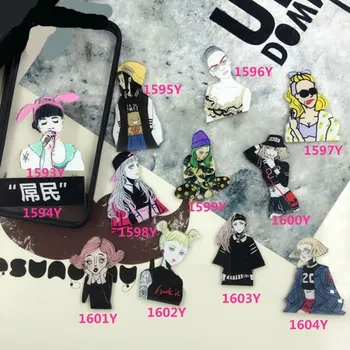 

1PCS Trendy women's style Badge Icon Acrylic Brooch Badges Pin Backpack Clothes Accessory