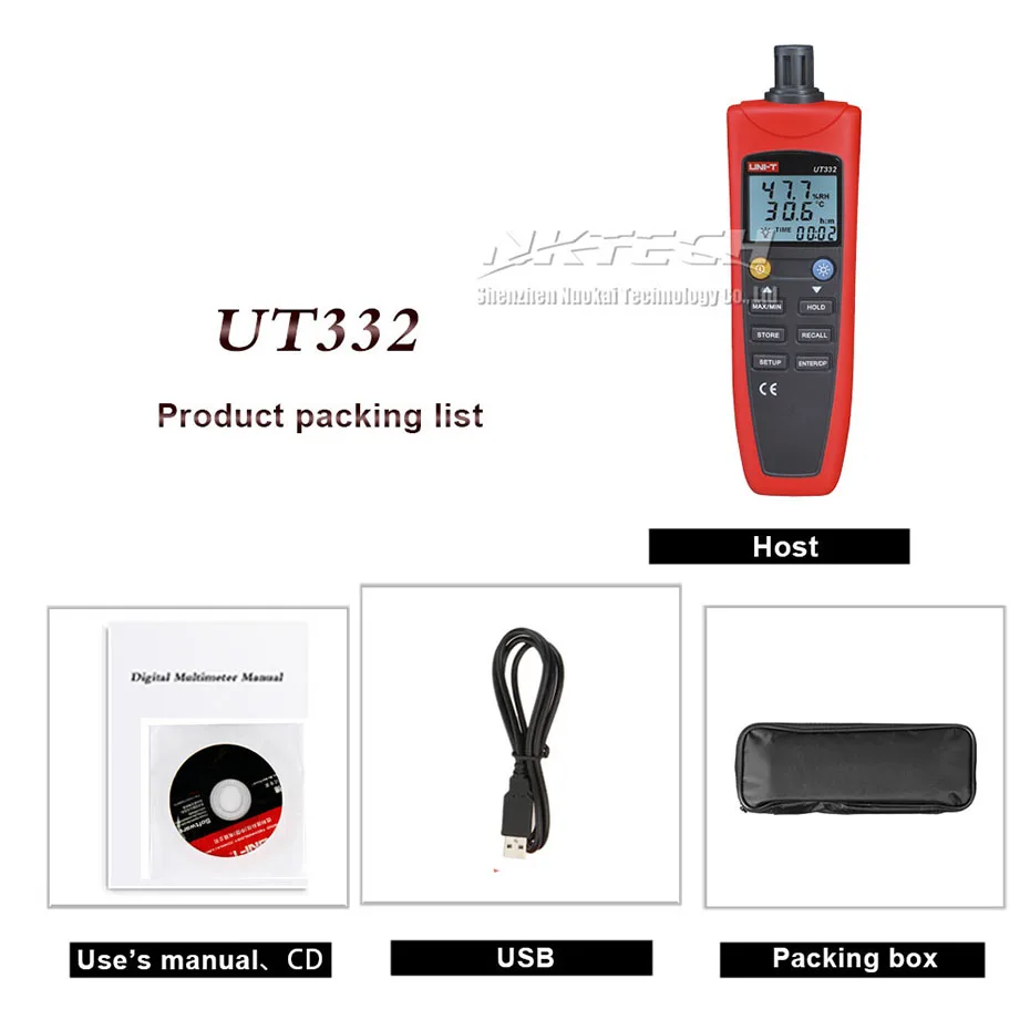 Uni-t цифровой измеритель температуры и влажности UT332 UT331 термо-гигрометр термометр для хранения данных напоминание USB точка передачи росы