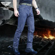 Высококачественные эластичные байкерские джинсовые военные тактические брюки для кемпинга, походов, охоты, армия спецназ, военные джинсовые брюки