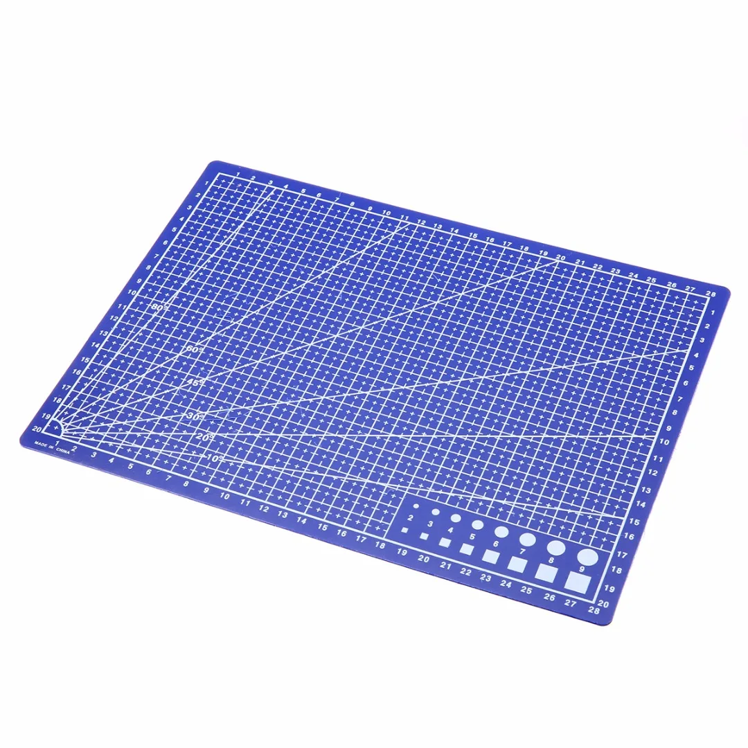 New Blue Plastic Cutting Mat A4 Grid Lines Self Healing Cutting Mat Craft Card Fabric Measure Leather Paper Board 30X22cm