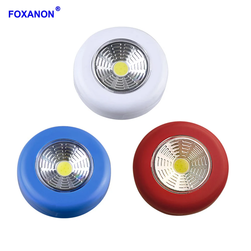 Foxanon LED Stick Touch Night light AAA Battery Powered Tap For Kitchen Cabinet Closet Stair Bedroom Push Home Led | Освещение