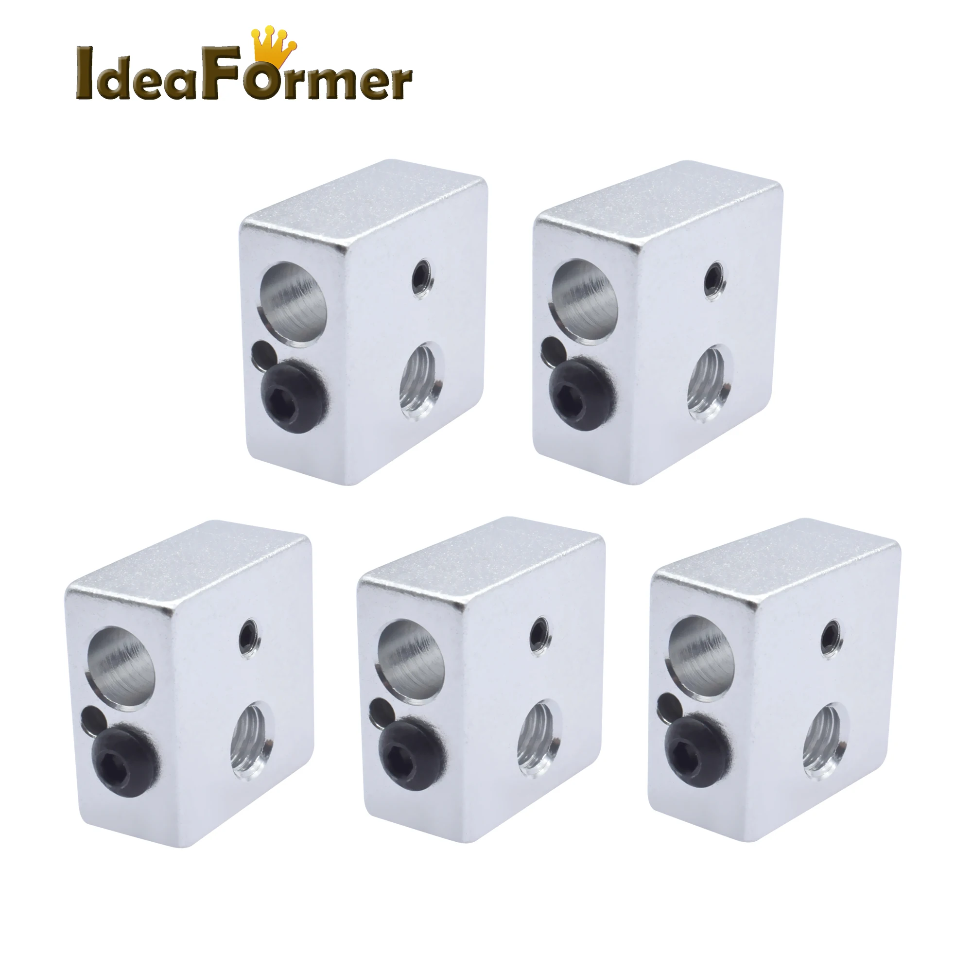 

5pcs 3D Printer MK7/MK8 Aluminium Heating Blocks 20*20*10mm for 3D Printer Extruder J-Head Hot End Heater Heating Accessories.