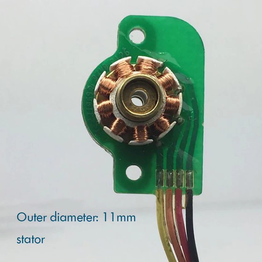 Трехфазный 4-проводной бесщеточный мотор точность микро двигатель постоянного тока внешний Диаметр 14 мм наружный вал ротора диаметр 2 мм, провод Длина 60 мм