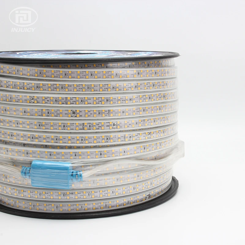 buy 220V High Power SMD2835 LED Flexible Strip Tape Light Waterproof IP67 Double Row 180leds M Cool White Warm White 2835 Led Strip