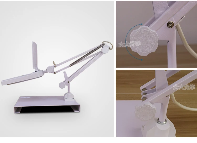 220 В 5X светодиодный фонарь с лупой, для ремонта, увеличительное стекло, Складная Настольная металлическая рабочая доска, лупа для пайки