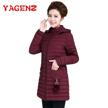 

YAGENZ Autumn And Winter Jacket Women Clothes parkas mujer 2018 Fashion Down Cotton Coat Plus size korean Parka Hooded Long Coat