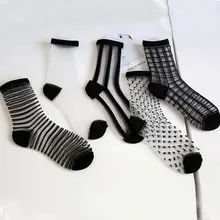 1 пара, новые модные кружевные сетчатые ажурные носки, нейлоновые прозрачные эластичные тонкие женские носки из сетчатой пряжи