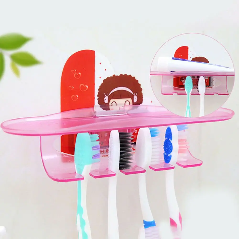 

1PC Plastic Toothbrush Holder Toothpaste Storage Rack Shaver Tooth Brush Dispenser Bathroom Organizer Accessories Tools