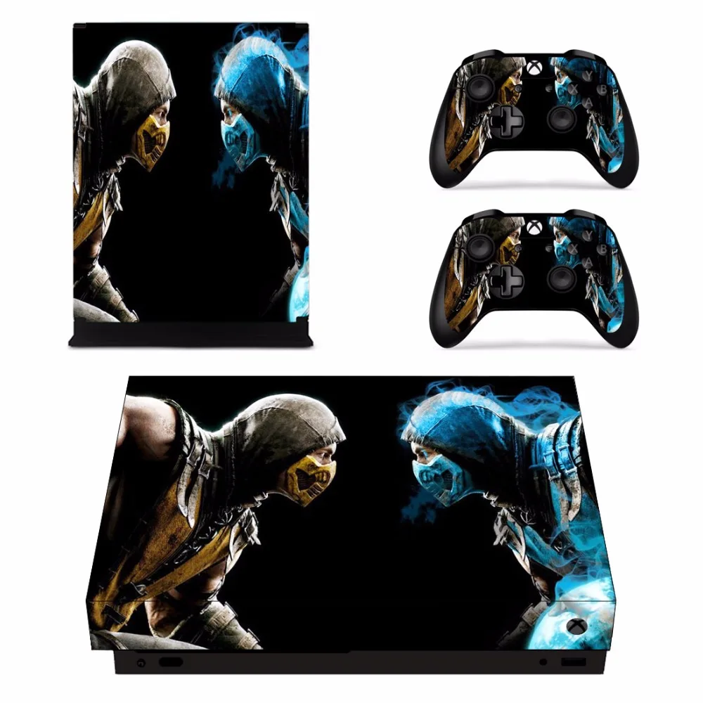 Игры Mortal Kombat кожи Стикеры наклейка для Microsoft Xbox One X Slim консоли и 2 контроллеры