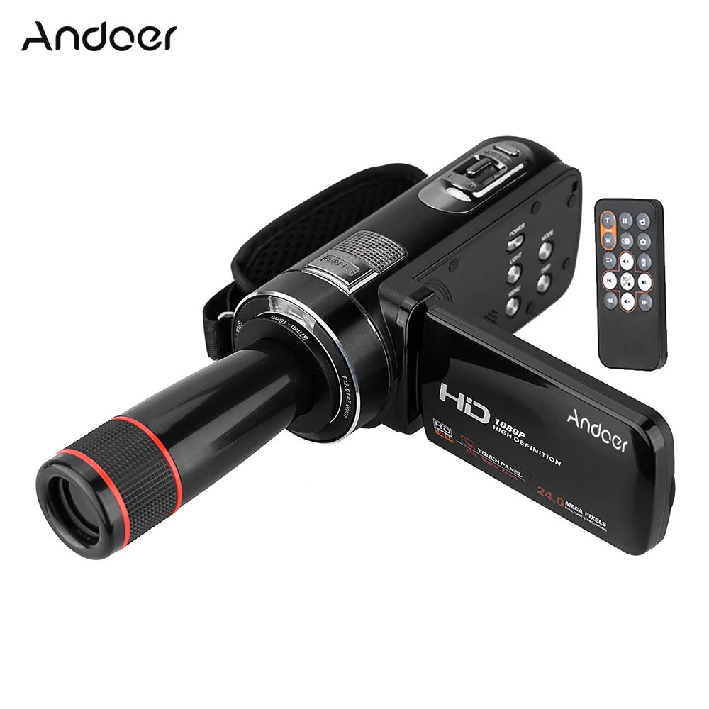 

Andoer HDV-Z8 1080P Full HD Digital Video Camera Camcorder 16 Digital Zoom with Digital Rotation LCD Touch Screen