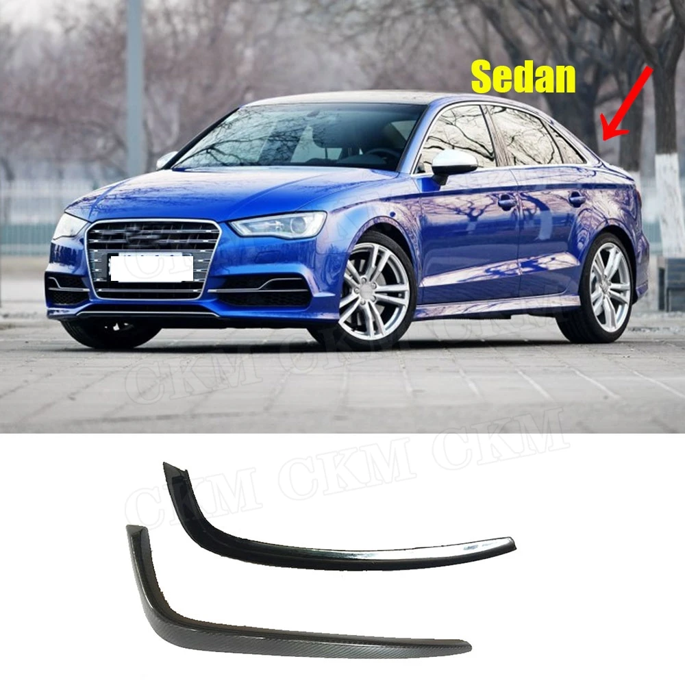 Передний противотуманный светильник из углеродного волокна, рамка для век для Audi A3 S3 Sedan Hatchback 2013- RS3, стильная противотуманная фара, Накладка для бровей - Цвет: For Sedan 2013-2016