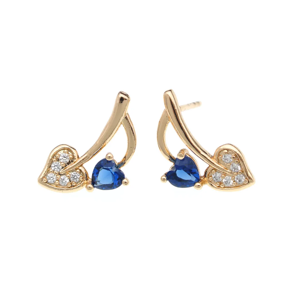 Blu Cuore Orecchini Con Perno Donne Boucle D' Oreille Femme Oorbel Orecchini Cuore Pendientes Cristal Orecchini Kolczyki Oorknopjes E2902