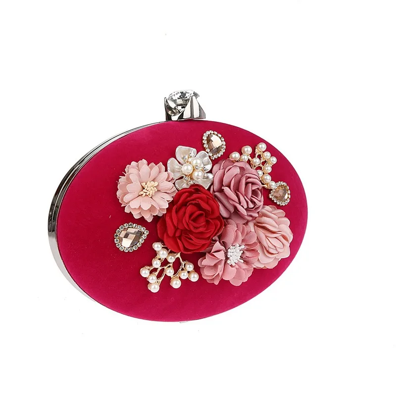 Luxy Moon Rose Red Floral Clutch Bag Front View