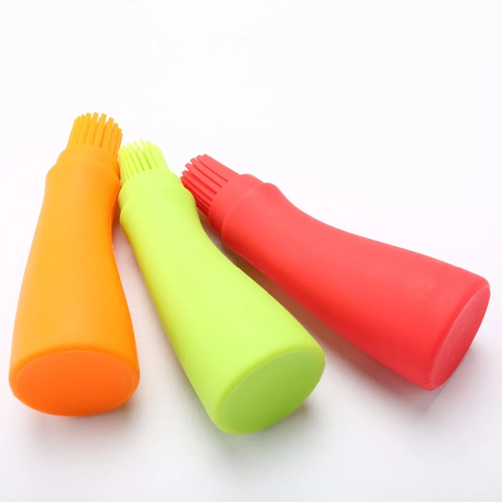 1PC Silicone Honey Oil Bottle with Brush Baking Basting Pancake BBQ Tools Brush Oil Sprays Kitchen Tool LB 047
