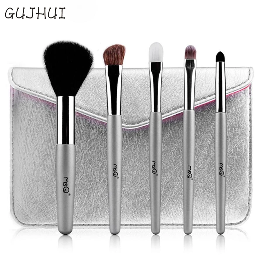 

Hot Best Deal Beauty Girl 5pcs Portable Soft Cosmetic Eyebrow Shadow Makeup Brush Set Kit + Pouch Bag Nov 8