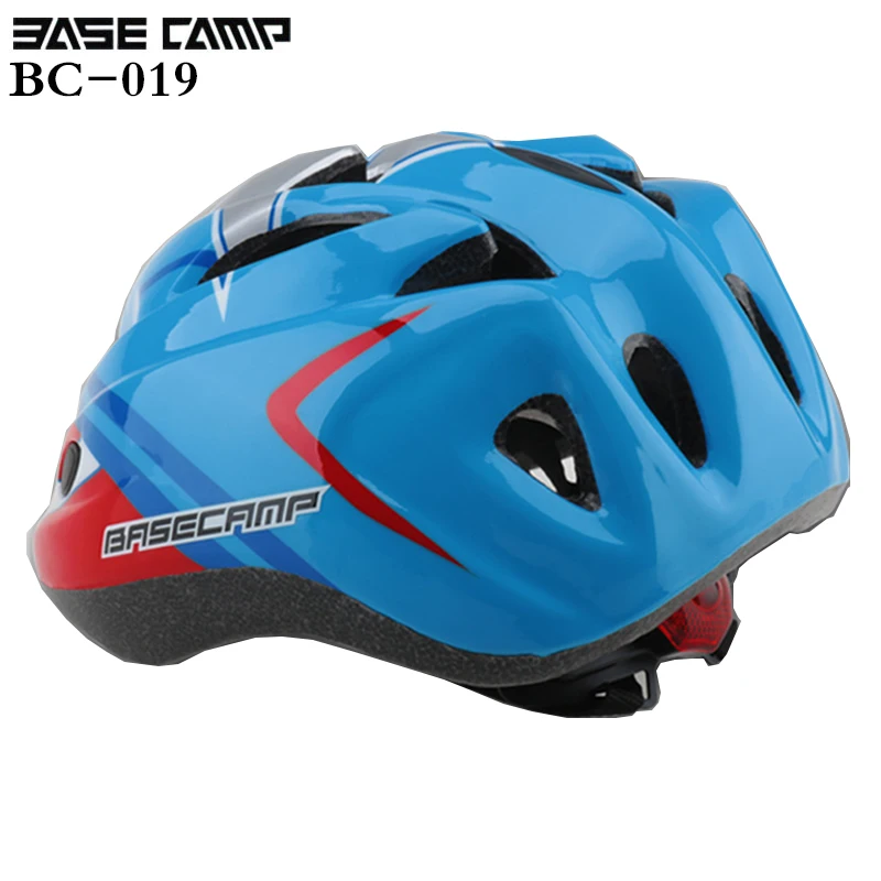 

BASECAMP Kid Bicycle Helmets Hero Style Safety Bike Helmet Night Light Ultralight Breathable Children Cycling mtb Helmet 50-56cm