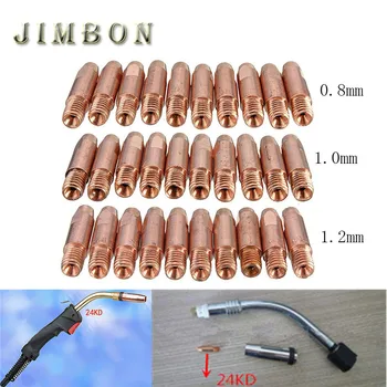 

10Pcs MB 24KD M6 MIG/MAG Welding Torch Contact Tip Gas Nozzle 0.8/1.0/1.2mm M6*27mm