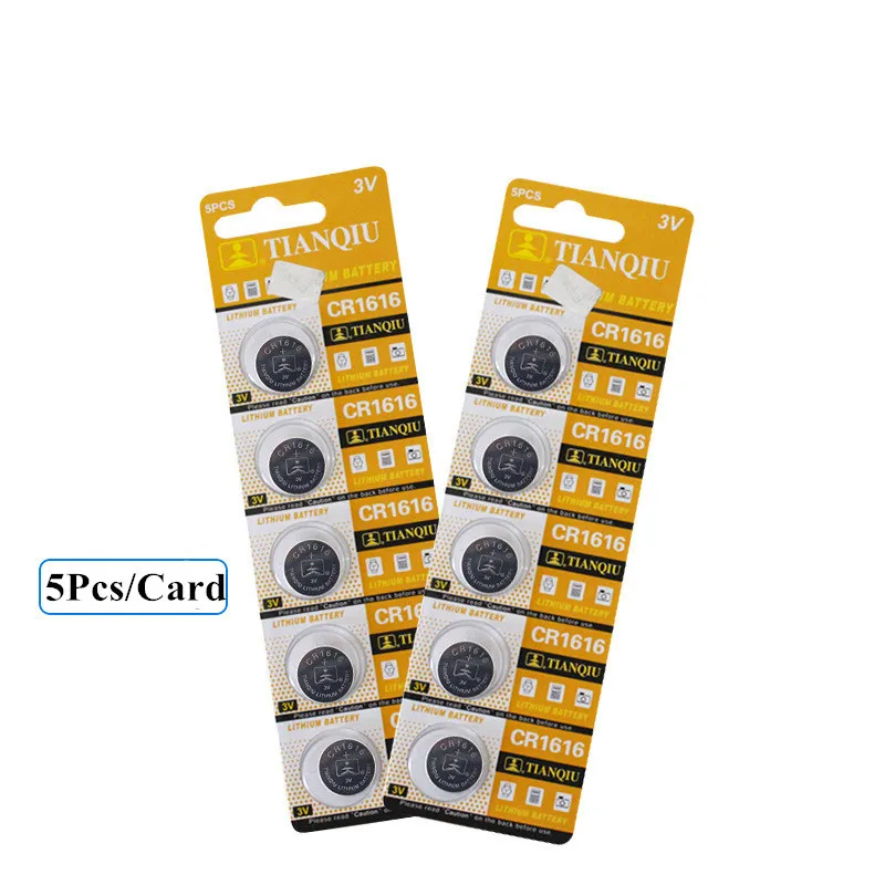 

5pcs/pack CR1616 Button Batteries 3V CR 1616 Lithium Battery DL1616 ECR1616 LM1616 Coin battery For Watch Electronic Toy Remote