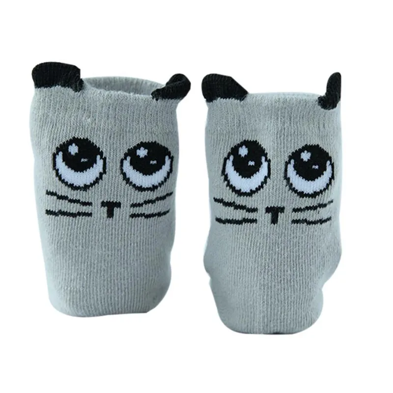 TELOTUNY/носки для малышей хлопковые нескользящие носки для новорожденных мальчиков и девочек с милым рисунком мягкие очаровательные удобные носки D3FEB11 - Цвет: Серый