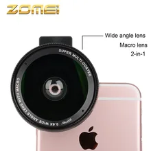 ZOMEI Clip 0.6X Wide Angle&Macro 2in1 Camera Lens Filter for iPhone Samsung