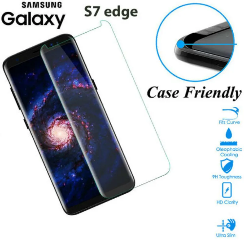 

HD Clear 3D Full Tempered Glass for samsung galaxy S7 Black Protective Glass on for samsung S7edge screen protector S7 S7edge