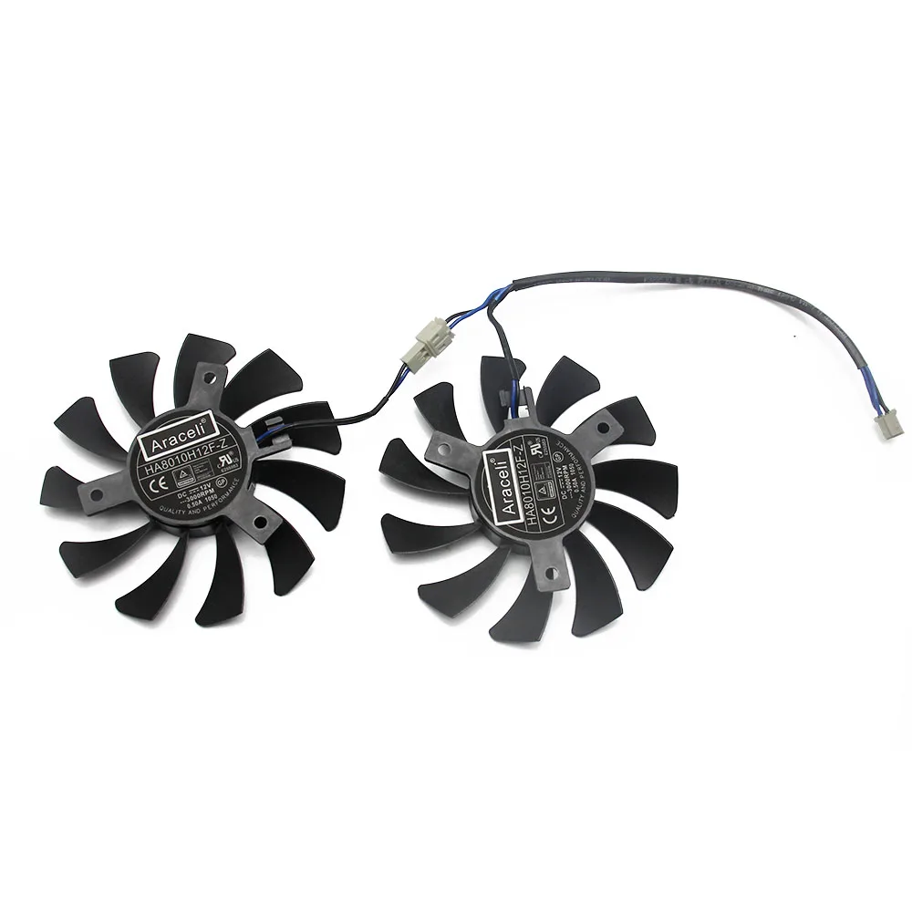 HA8010H12F-Z 75MM 2Pin GTX1050 2GT OC GPU Cooler DUAL Fan For MSI Geforce GTX 1050Ti GTX 1050 Ti 4GT-OC Graphic Card Cooling Fan