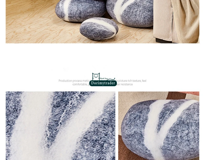 Dorimytrader 6 Pcs Fashion Hot Emulational Stellar Stone Pillow Room Decoration Plush Soft Big Stone Shape Cushion Toy DY60790 (6)
