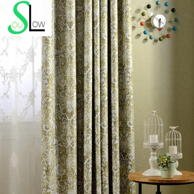 

[Slow Soul]New European Style American Simple Printing Shade Curtain Cloth Curtains For Living Room Cortina Blackout Drapes