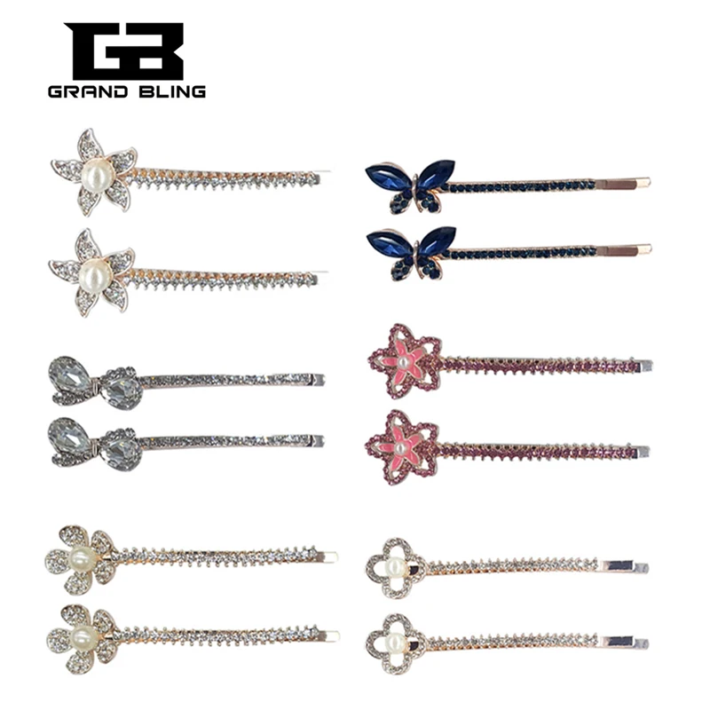 

Hot sale 2017 Elegant Crystal Hair Clips Fashion Hair Accessories 6 designs Hair Pins for women
