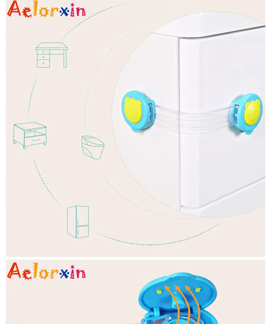 Children Protection Lock U Shape Baby Safety Lock Prevent Child From Opening Drawer Cabinet Cupboard Door Children Safety Lock