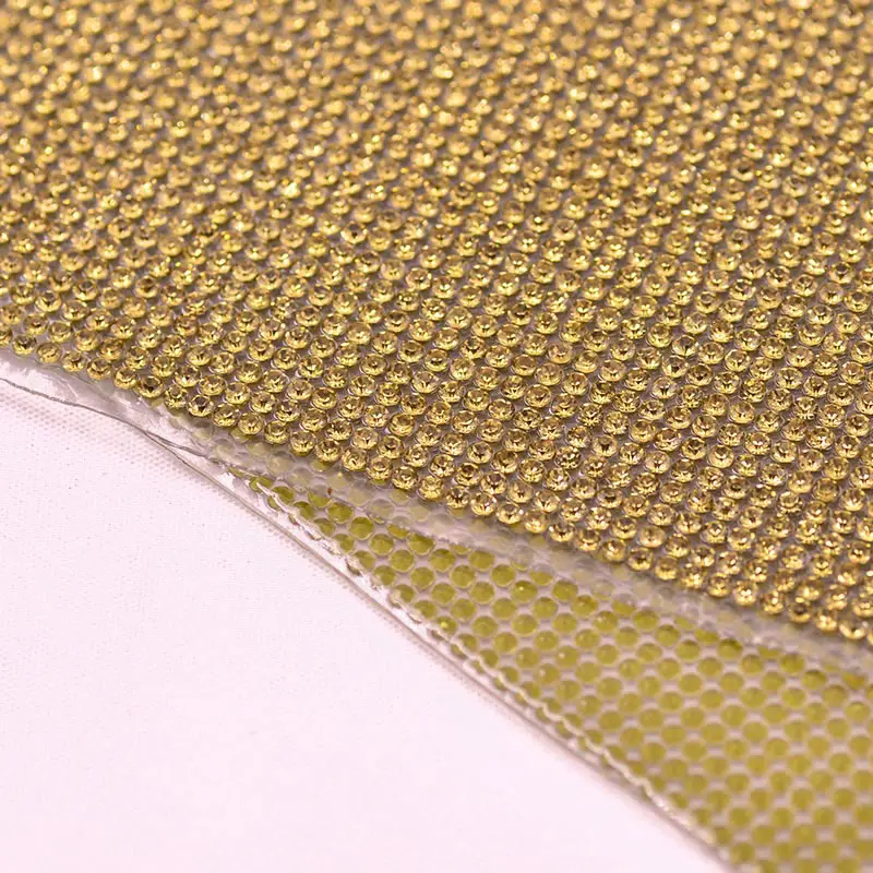 JUNAO 24*40cm Clear Hotfix Glass Rhinestone Mesh Trim Crystal Fabric Sheets Strass Applique for Dress Jewelry Decoration 