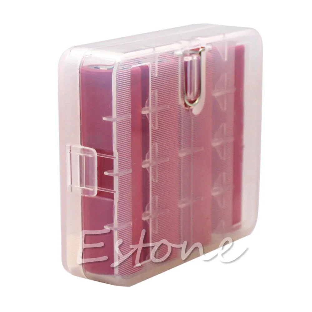 

Portable Transparent Hard Plastic Box Holder Storage Battery Box for 4 x 18650 Batteries