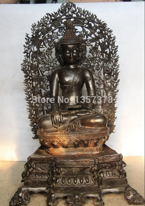 

shitou 00623 Tibet Buddhism Temple Copper Bronze Shakyamuni Tathagata Amitabha Buddha Statue