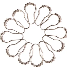 12 шт. из нержавеющей стали практичная роллер для ванны занавески для душа крючки скользящие кольца удобные аксессуары для дома