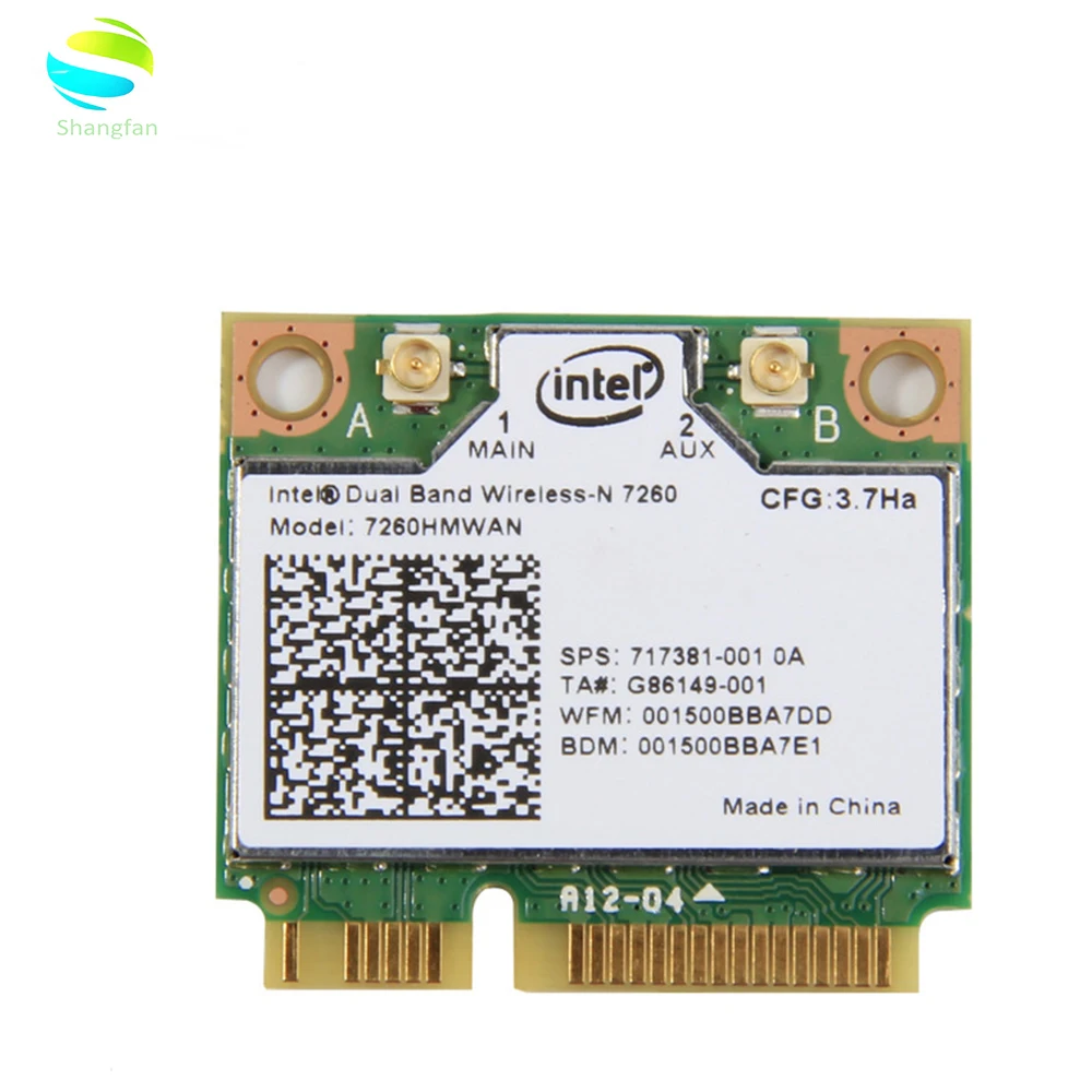Двухдиапазонный беспроводной N7260 7260HMW AN 7260AN half Mini PCIe 300M + BT4.0 SPS:717381-001 беспроводная