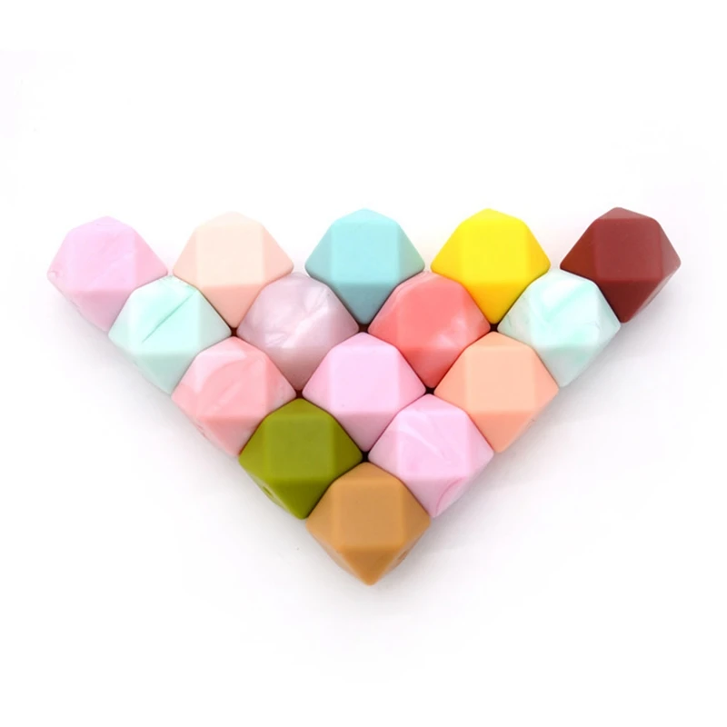 

Hexagon Silicone Beads Baby Teething Beads For Necklace Baby Teether DIY Pacifier Chain BPA Free