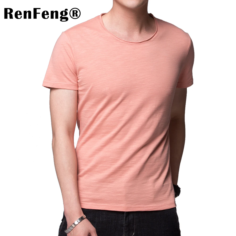 2018 Brand Clothing 4 colors Curled V neck Men's T Shirt Men Fashion Tshirts Fitness Casual For Male T-shirt M-3XL Free Shipping (3)